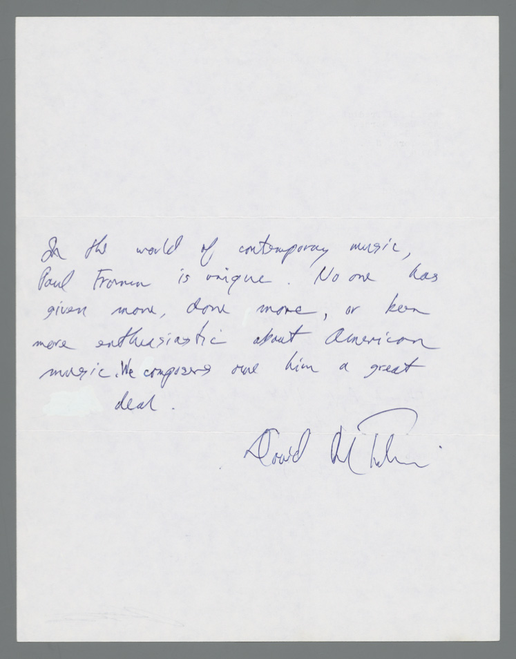 David Del Tredici - Testimonial