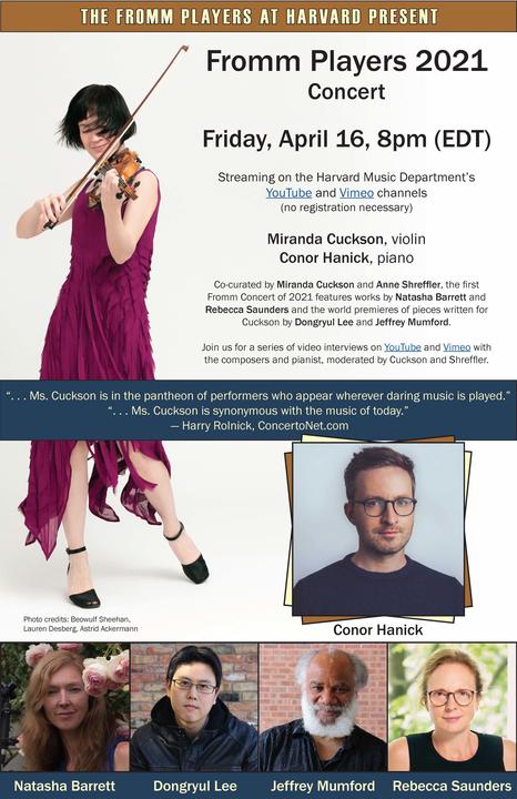 Fromm Players at Harvard 2021, concert 1 poster